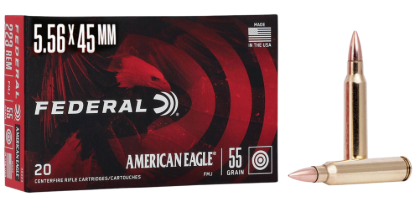 Federal American Eagle 5.56 55 grain FMJ rifle ammo box