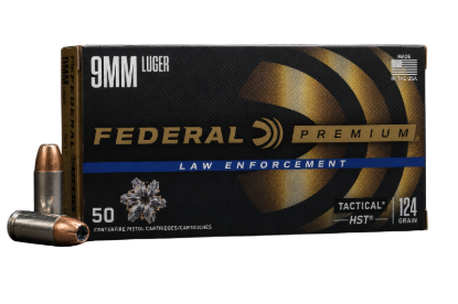 Picture of Federal Premium Law Enforcement 9mm Luger 124 Grain HST Jacketed Hollow Point P9HST1 
