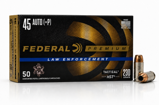Picture of Federal Premium Law Enforcement 45acp 230 Grain +P HST Jacketed Hollow Point P45HST1